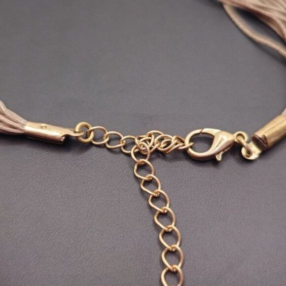 Multi-strand Taupe Bohemian Necklace EUC - Picture 6 of 6